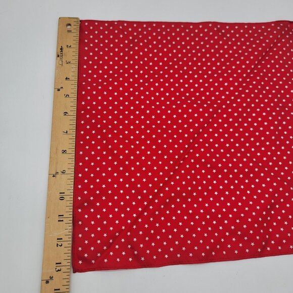 BEAUTIFUL Red‎ With White Stars 100%  Silk Classic Pocket Square 13 In Square - Picture 3 of 5